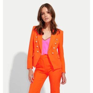 NWT GENERATION LOVE Delilah Crepe blazer in Papaya Size Small S Gold Buttons